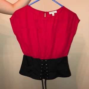 Red and Black Top